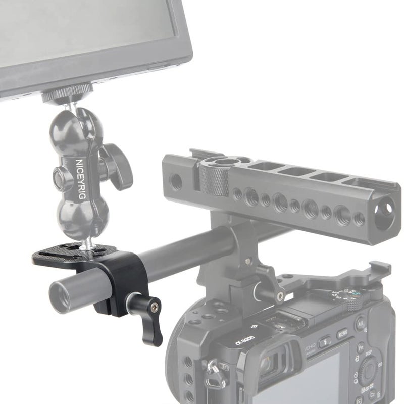 NICEYRIG Mini Mounting Plate with 15mm Rod Clamp for Monitor EVF Transmitter Receiver to 15mm Rod - 166 - Image 3